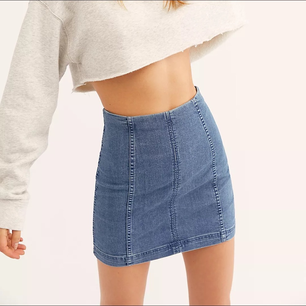 Free People — Modern Femme Denim Mini Hickory 4